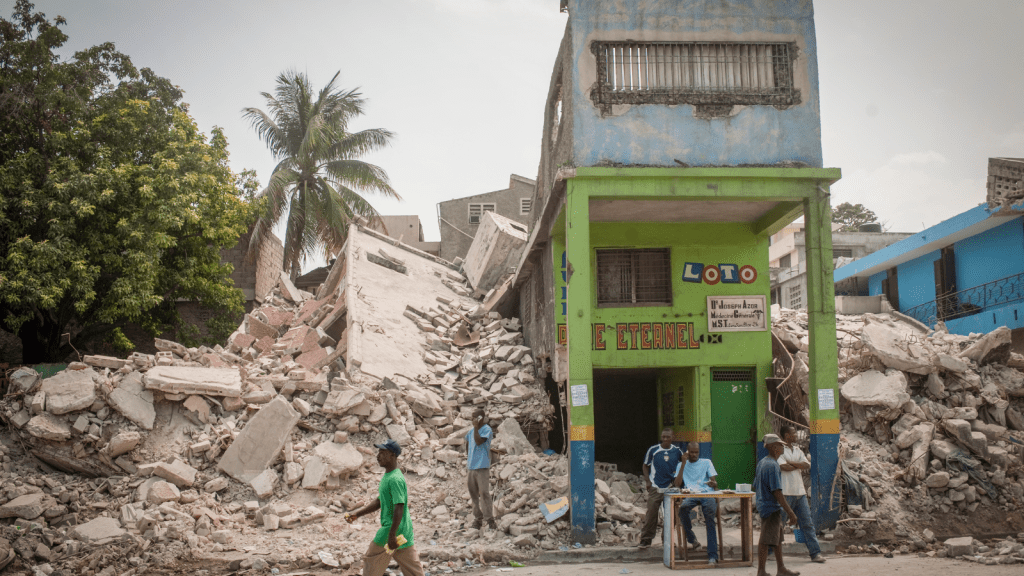 buildings in rubble